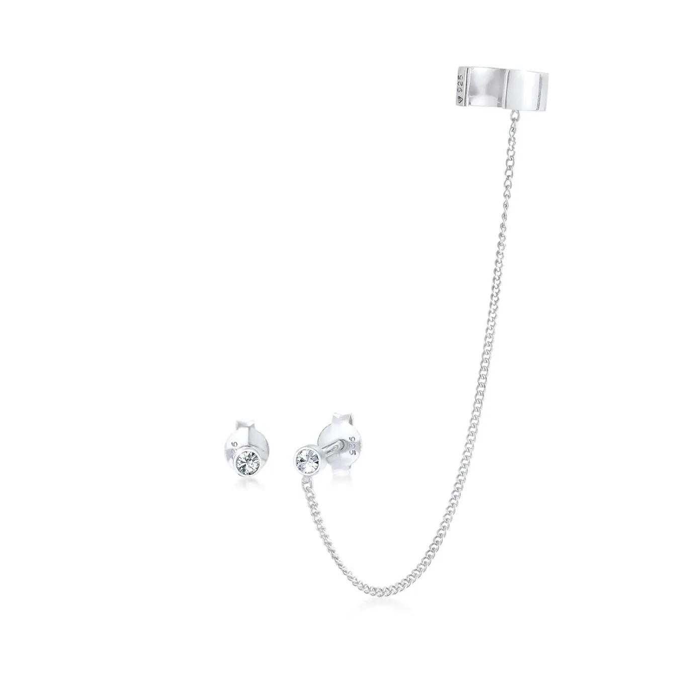 Elli "Ohrstecker | Kristall (Weiß)< Ohrringe|Silber