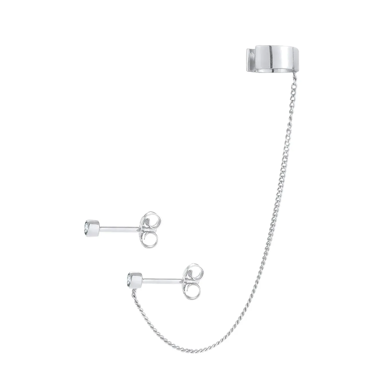 Elli "Ohrstecker | Kristall (Weiß)< Ohrringe|Silber