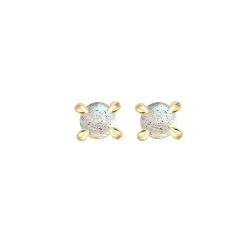 Elli "Ohrstecker | Labradorit ( Grau )< Ohrringe|Vergoldet