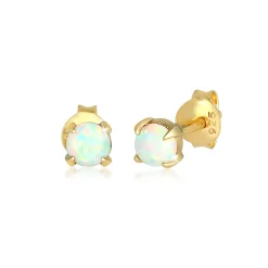 Elli "Ohrstecker | Opal ( Weiß )< Ohrringe|Silber