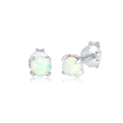 Elli "Ohrstecker | Opal ( Weiß )< Ohrringe|Silber