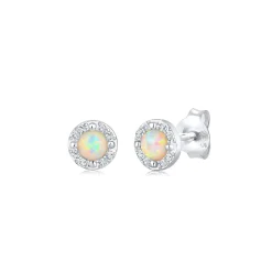 Elli "Ohrstecker | Opal ( Weiß )< Ohrringe|Vergoldet