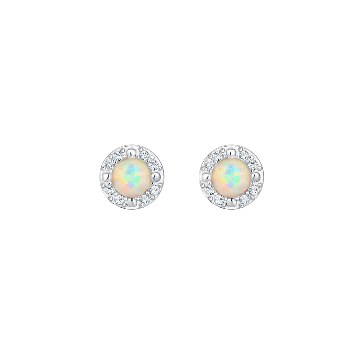 Elli "Ohrstecker | Opal ( Weiß )< Ohrringe|Vergoldet