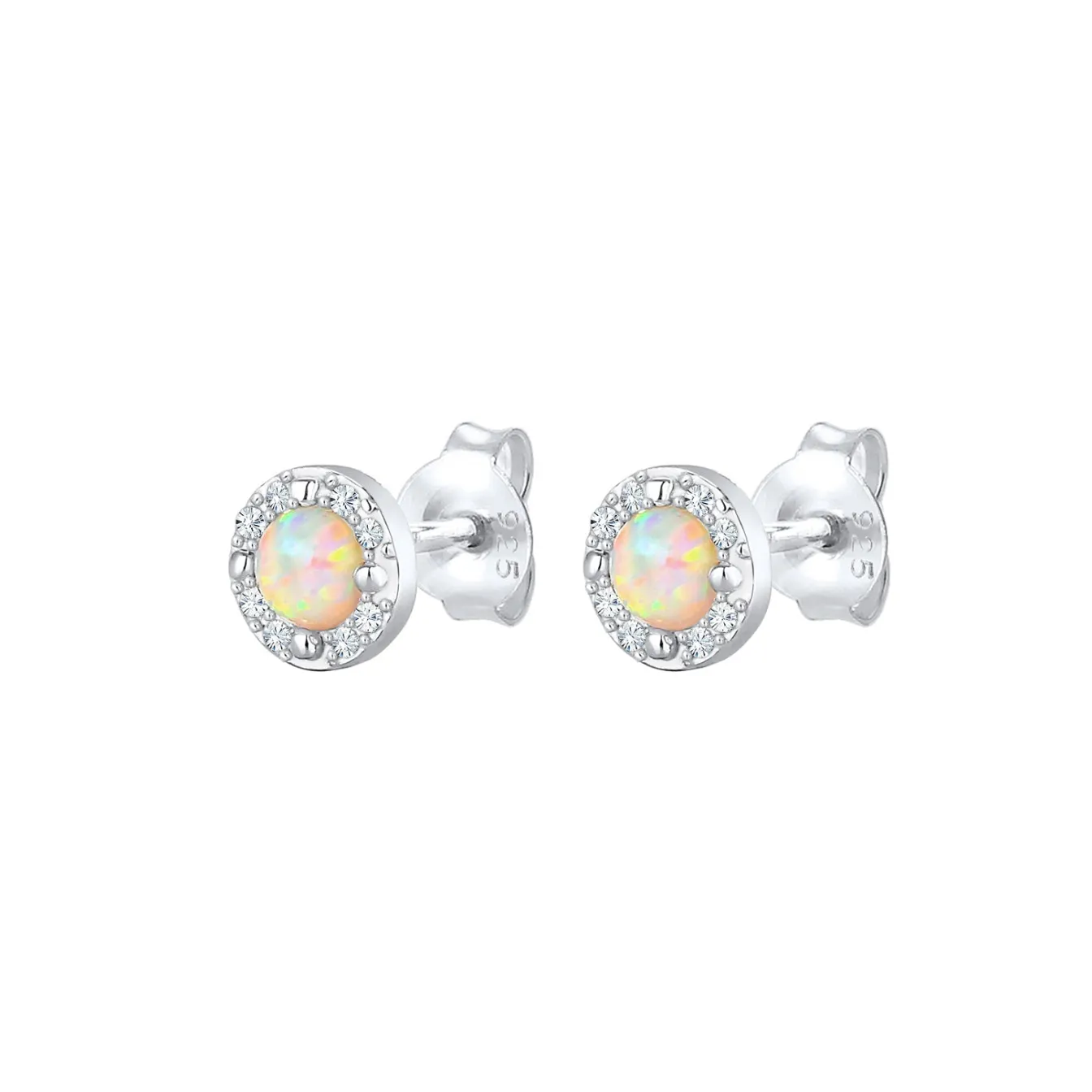 Elli "Ohrstecker | Opal ( Weiß )< Ohrringe|Vergoldet