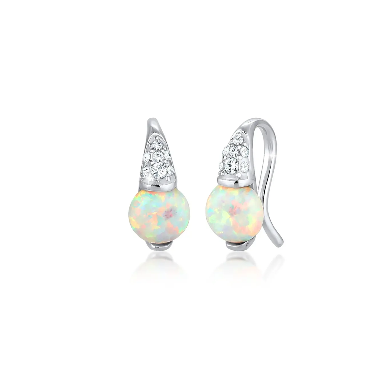 Elli "Ohrstecker | Opal ( Weiß )< Ohrringe|Vergoldet
