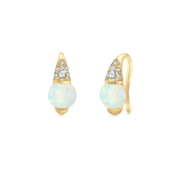 Elli "Ohrstecker | Opal ( Weiß )< Ohrringe|Vergoldet