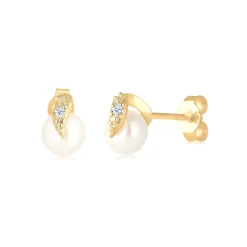 Elli "Ohrstecker | Süßwasserperle, Diamant ( , 0,03 ct )< Perlen|Ohrringe