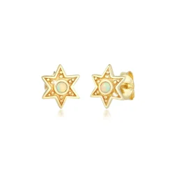 Elli "Ohrstecker Astro | Opal ( Weiß )< Ohrringe|Vergoldet