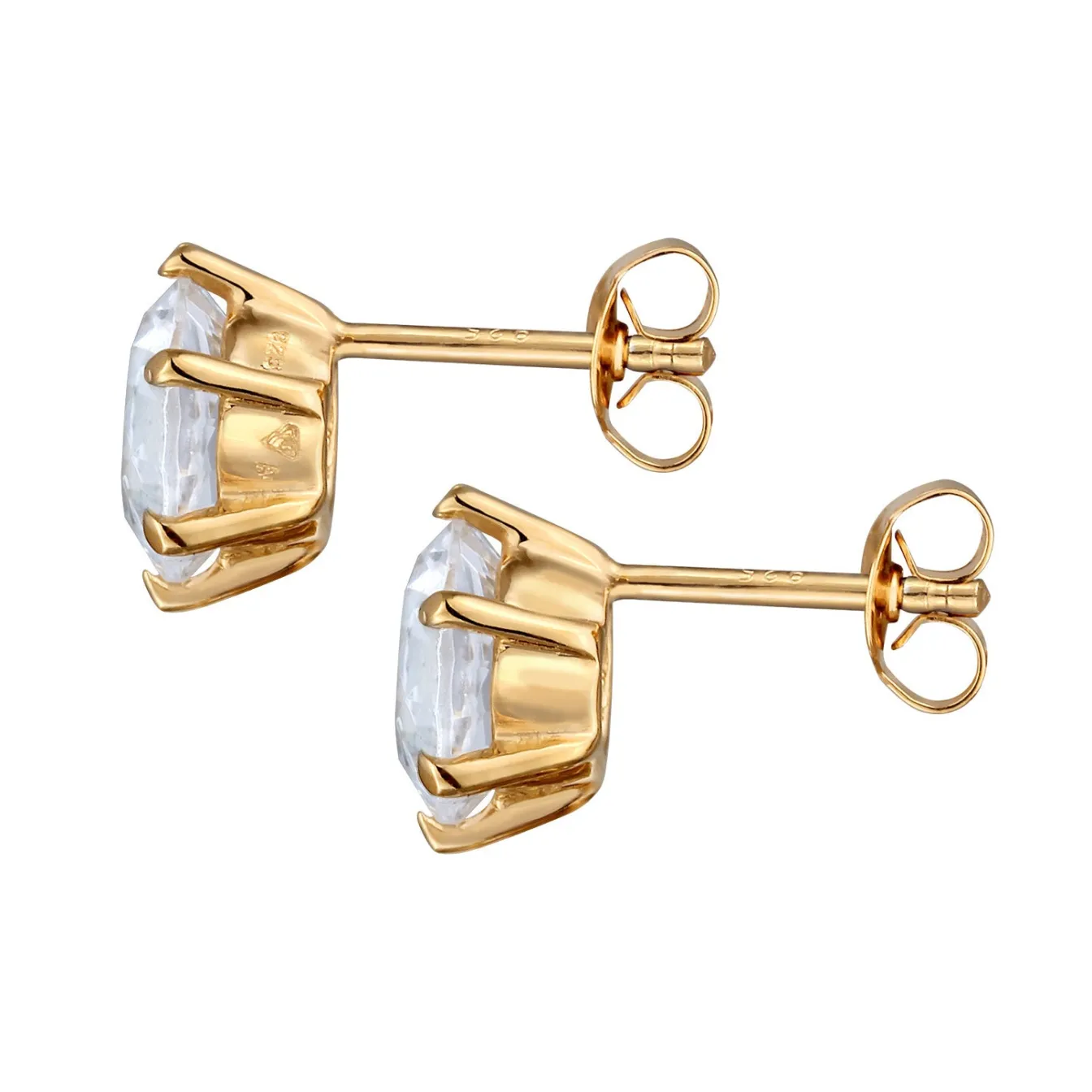 Elli "Ohrstecker Basic | Glas Kristalle (Weiß)< Roségold|Ohrringe