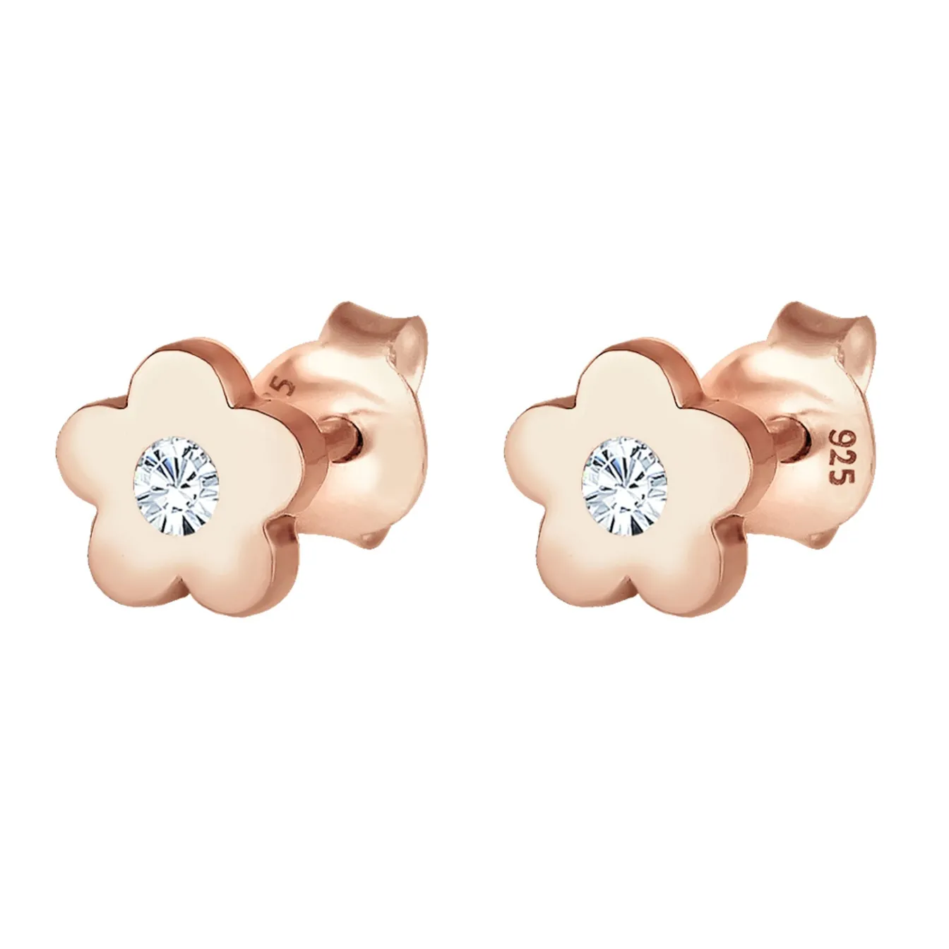 Elli "Ohrstecker Blume | Kristall (Rosa)<Kinder Symbol-schmuck|Kinderschmuck