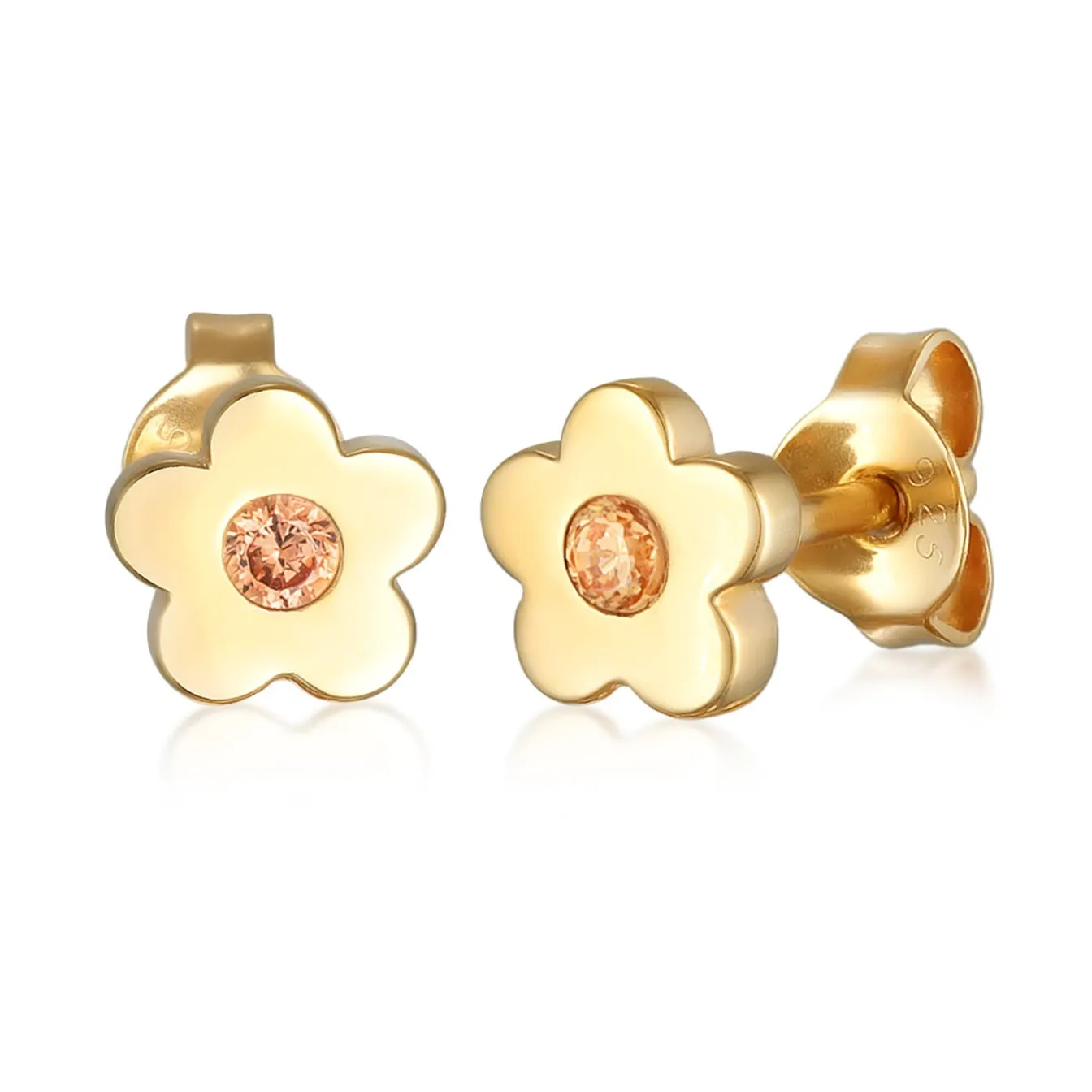 Elli "Ohrstecker Blume | Kristall (Rosa)<Kinder Symbol-schmuck|Kinderschmuck