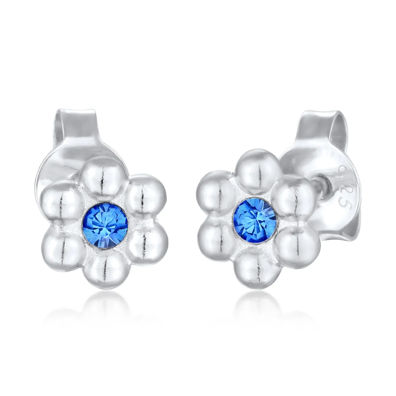 Elli "Ohrstecker Blume | Kristall (Blau)<Kinder Symbol-schmuck|Kinderschmuck