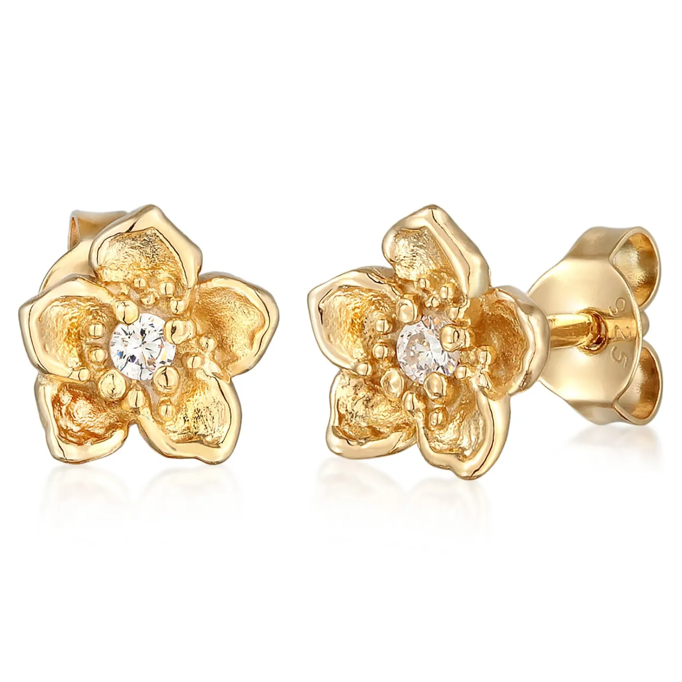 Elli "Ohrstecker Blume | Zirkonia (Weiß)< Symbol-schmuck|Ohrringe