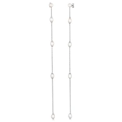 Elli "Ohrstecker Chain | Süßwasserzuchtperlen< Vergoldet|Perlen