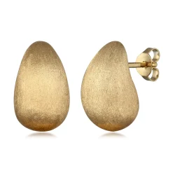 Elli "Ohrstecker Chunky Drop Brushed< Vergoldet|Ohrringe