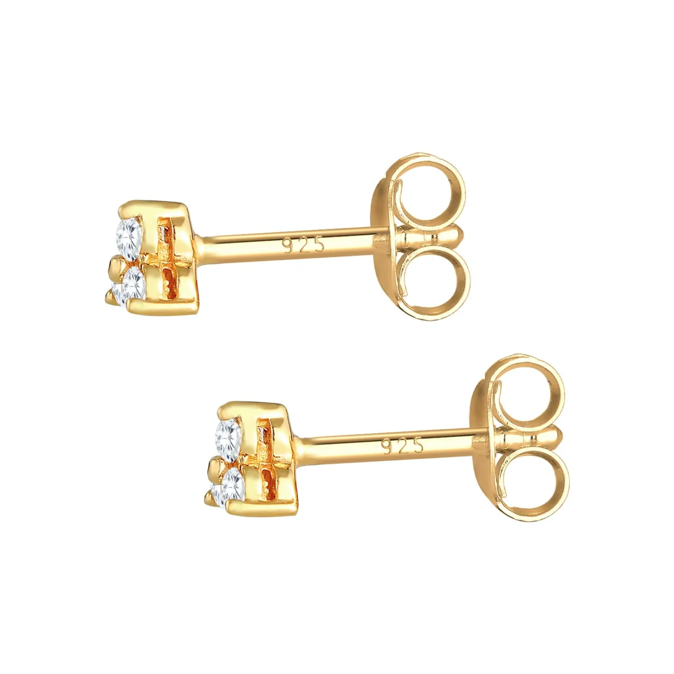 Elli "Ohrstecker Dreieck | Zirkonia (weiß)< Ohrringe|Vergoldet