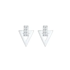 Elli "Ohrstecker Dreieck | Zirkonia ( Weiß )< Ohrringe|Vergoldet