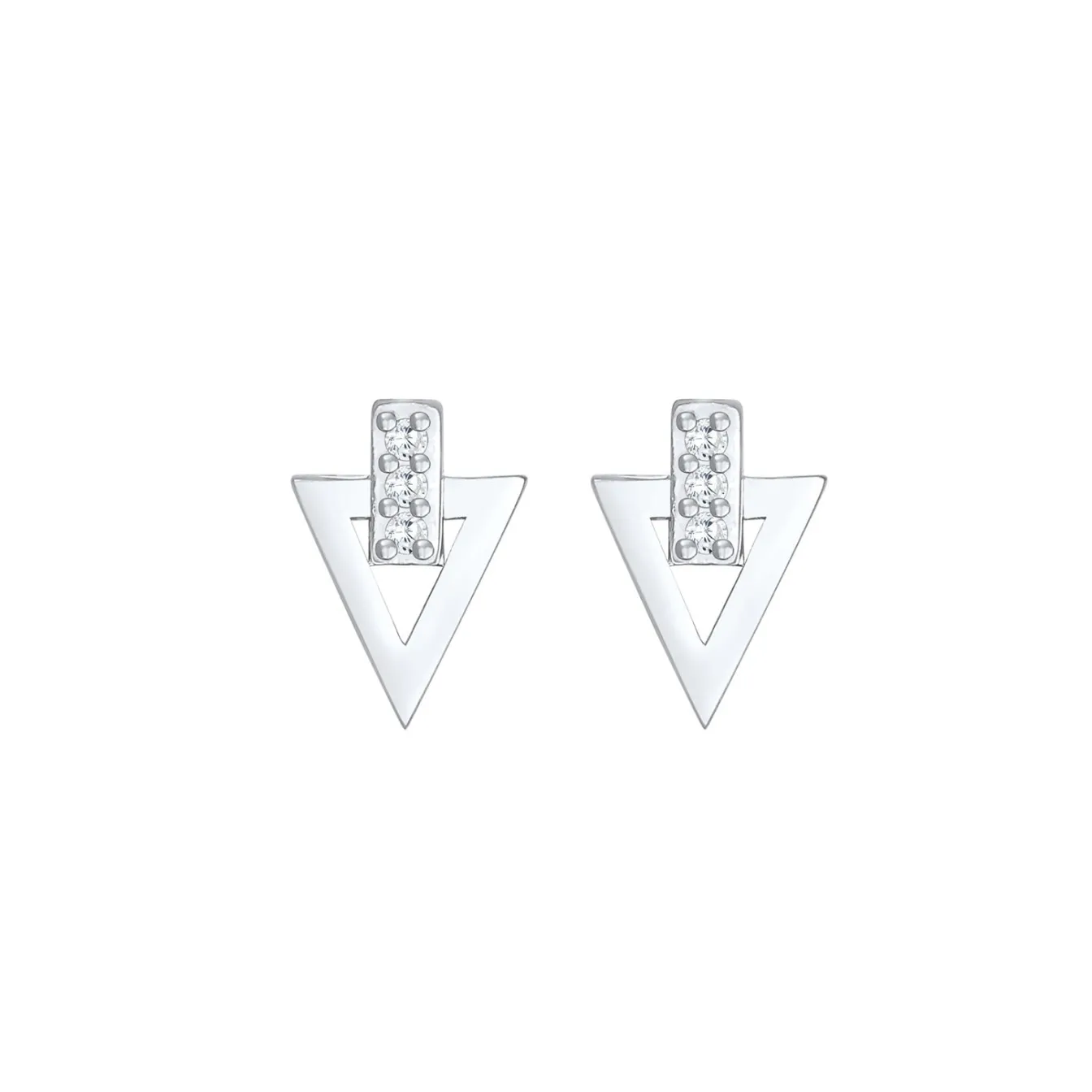Elli "Ohrstecker Dreieck | Zirkonia ( Weiß )< Ohrringe|Vergoldet
