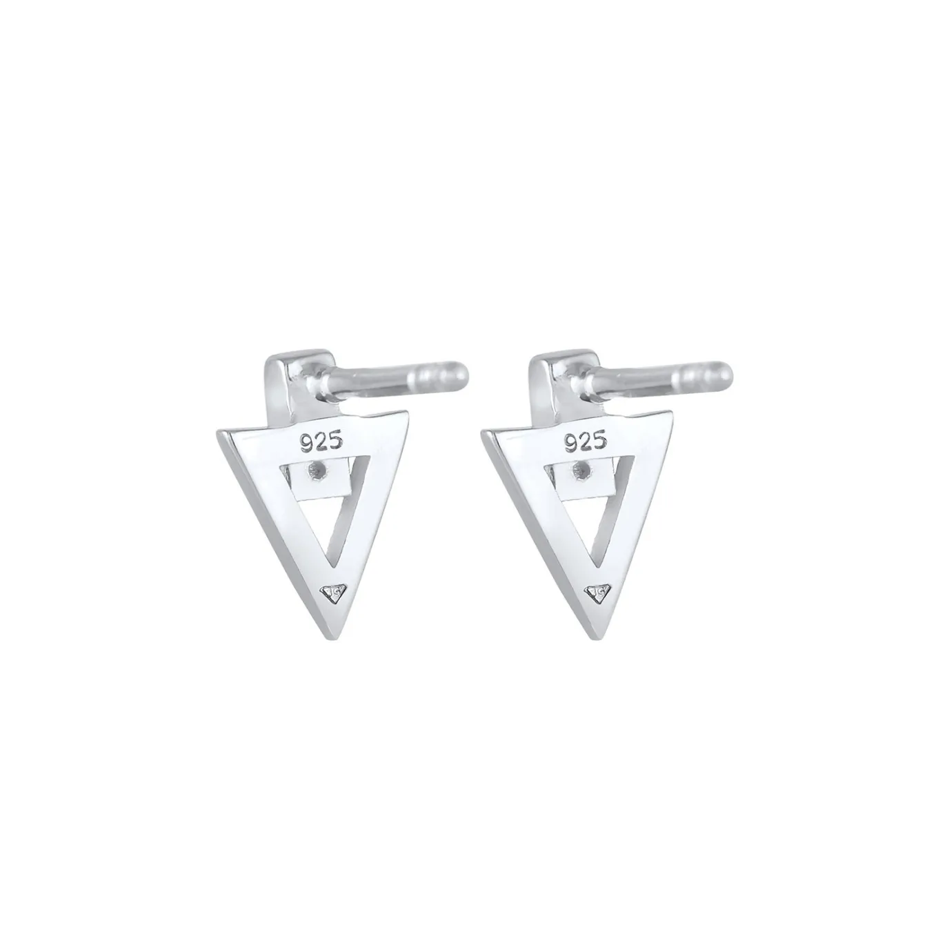 Elli "Ohrstecker Dreieck | Zirkonia ( Weiß )< Ohrringe|Vergoldet