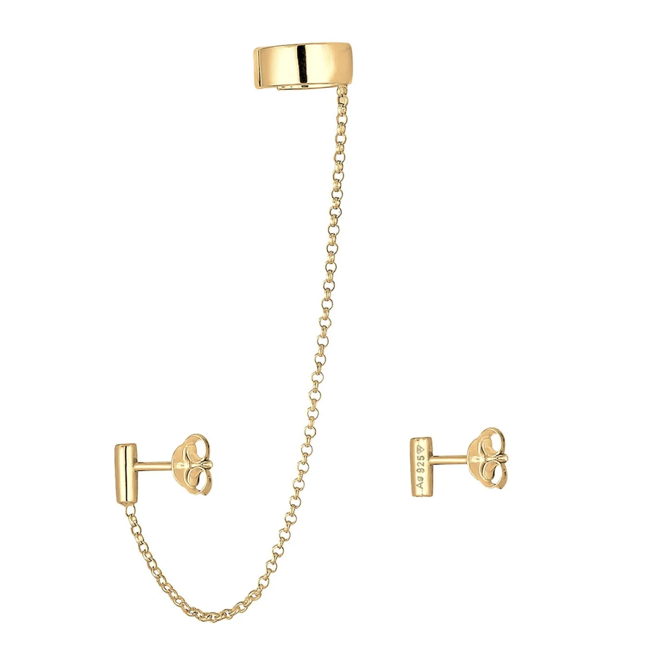 Elli "Ohrstecker Ear Chain< Roségold|Ohrringe