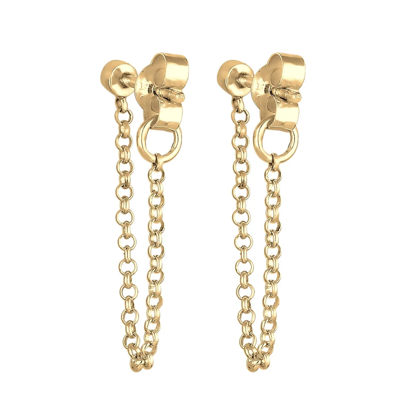 Elli "Ohrstecker Ear Chain | Kristall (Weiß)< Roségold|Vergoldet