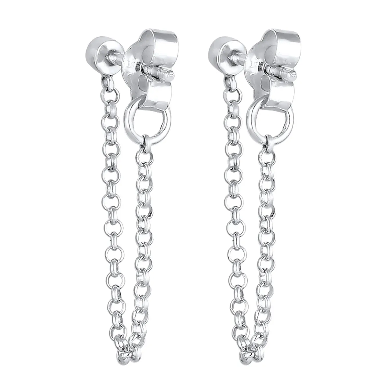 Elli "Ohrstecker Ear Chain | Kristall (Weiß)< Roségold|Vergoldet