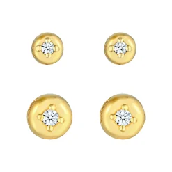 Elli "Ohrstecker 2er Set | Diamant (Weiß, 0.09 ct)< Ohrringe|Vergoldet