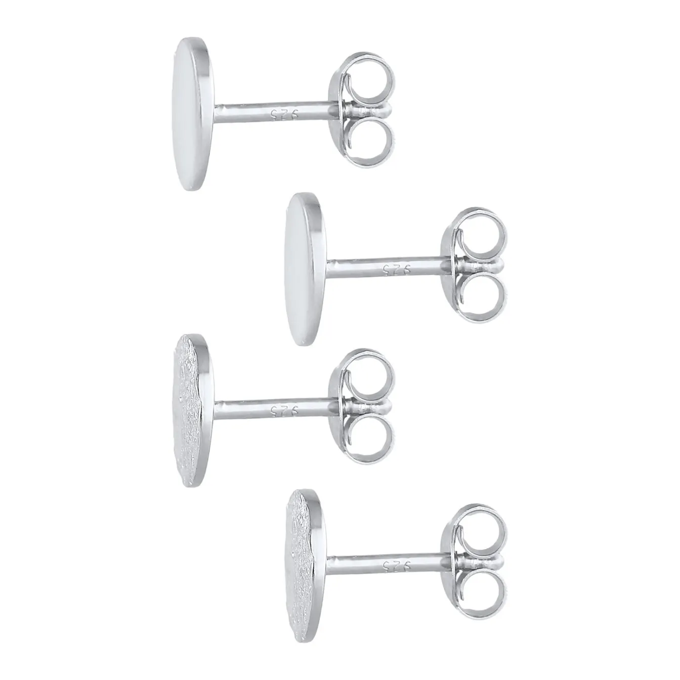 Elli "Ohrstecker 2er Set Matt & Glänzend< Ohrringe|Silber
