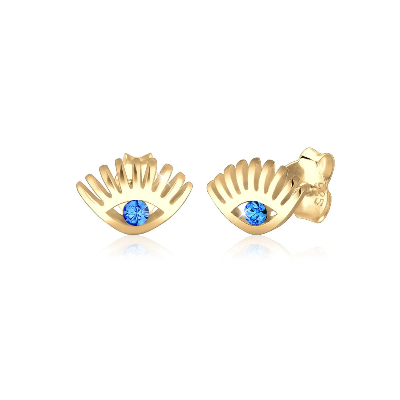 Elli "Ohrstecker Evil Eye | Kristall ( Blau )< Roségold|Symbol-schmuck