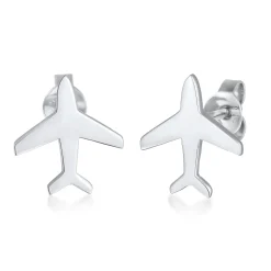 Elli "Ohrstecker Flugzeug< Vergoldet|Symbol-schmuck