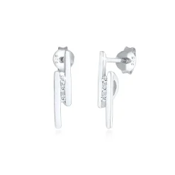 Elli "Ohrstecker Geo | Diamant ( Weiß, 0,09 ct )< Ohrringe|Vergoldet