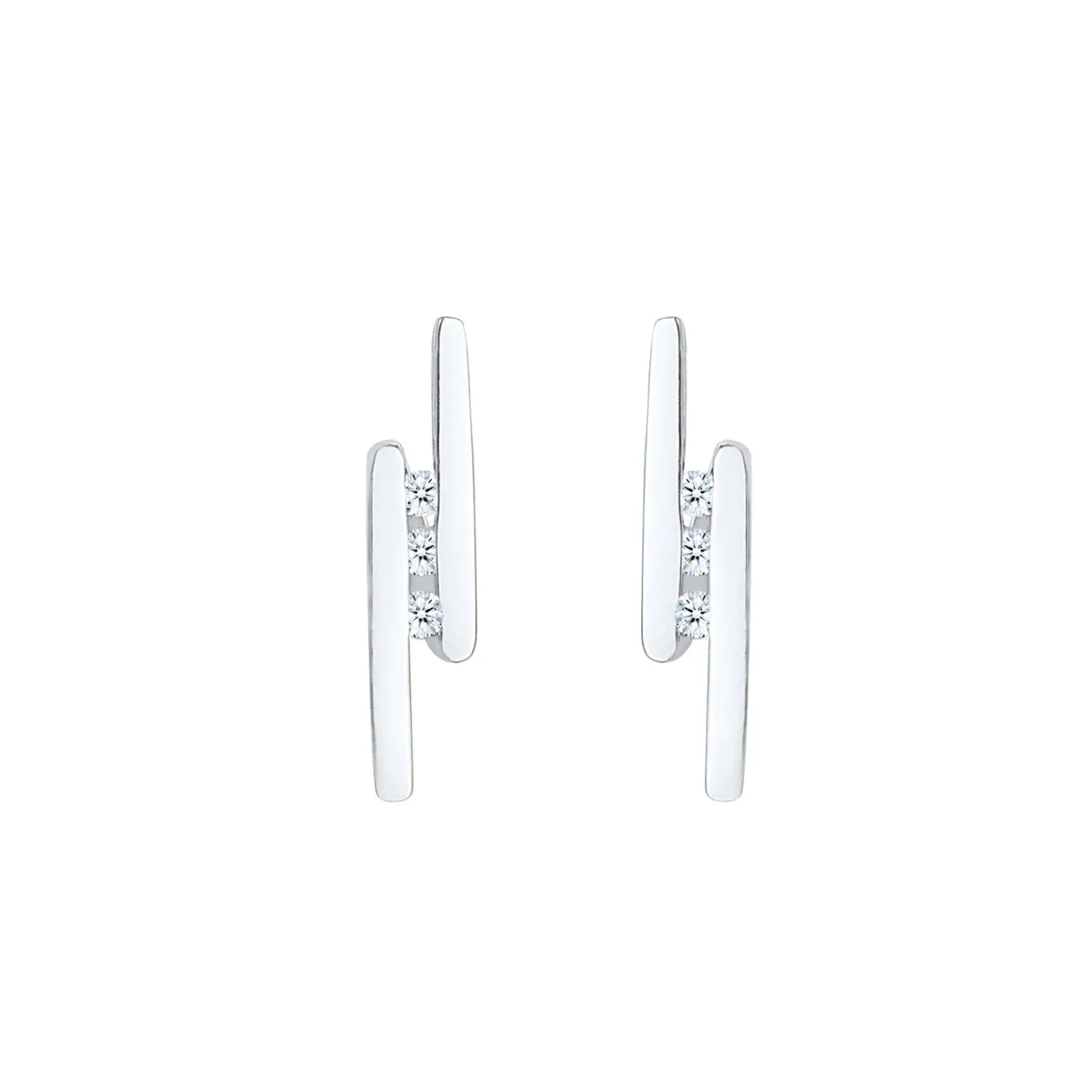 Elli "Ohrstecker Geo | Diamant ( Weiß, 0,09 ct )< Ohrringe|Vergoldet