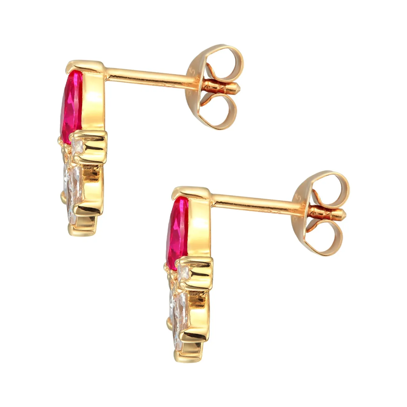 Elli "Ohrstecker Glamourös | Zirkonia, Synth. Rubin (Rosa)< Symbol-schmuck|Ohrringe