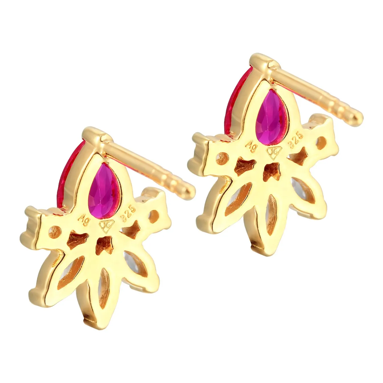 Elli "Ohrstecker Glamourös | Zirkonia, Synth. Rubin (Rosa)< Symbol-schmuck|Ohrringe