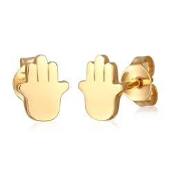 Elli "Ohrstecker Hamsa Hand< Vergoldet|Symbol-schmuck