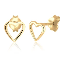 Elli "Ohrstecker Herz< Silber|Roségold