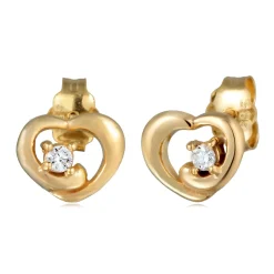 Elli "Ohrstecker Herz | Diamant (Weiß, 0.012 ct)< Symbol-schmuck|Herz-schmuck