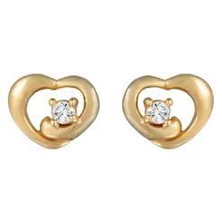 Elli "Ohrstecker Herz | Diamant (Weiß, 0.012 ct)< Symbol-schmuck|Herz-schmuck