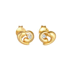 Elli "Ohrstecker Herz | Diamant ( Weiß, 0,03 ct )< Symbol-schmuck|Herz-schmuck