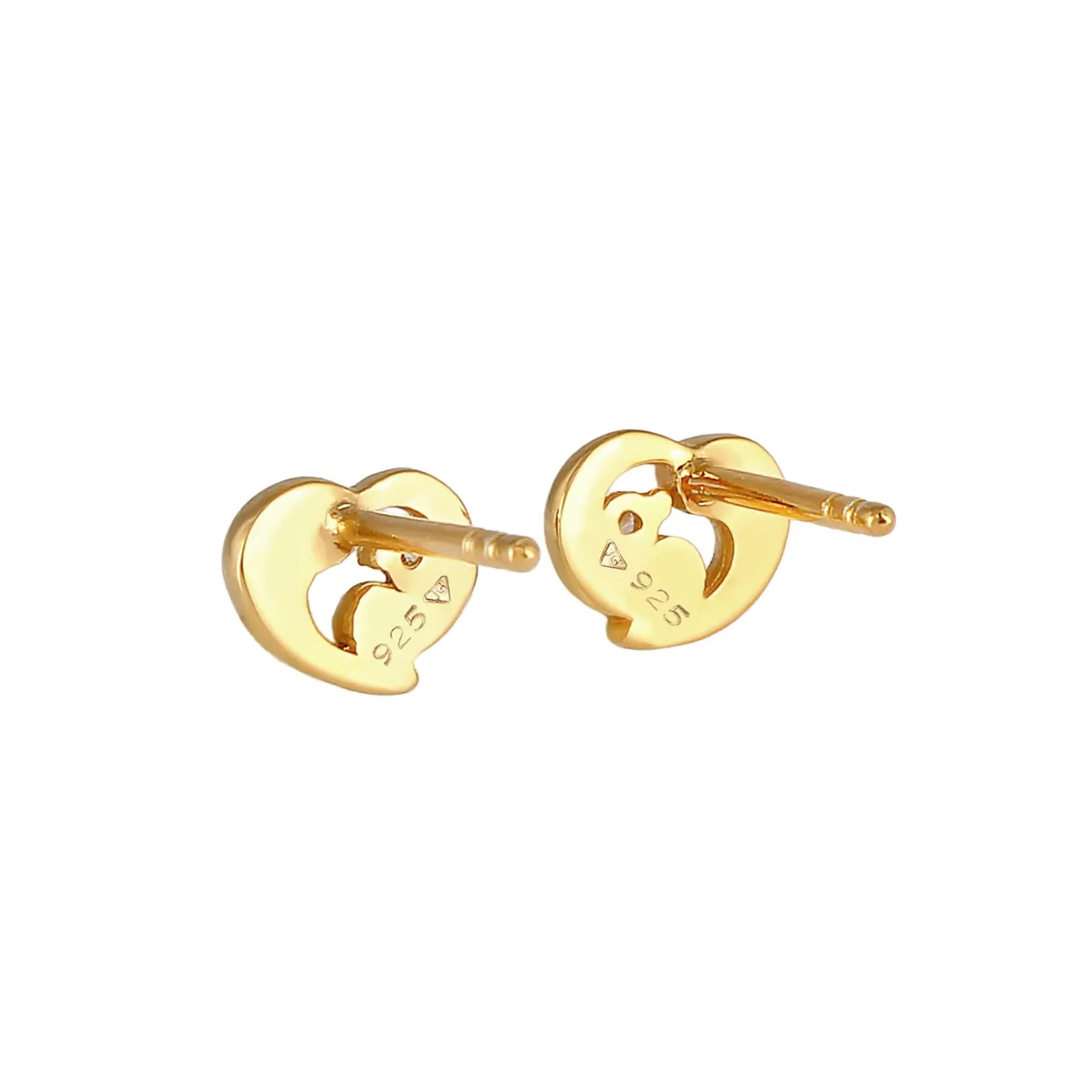 Elli "Ohrstecker Herz | Diamant ( Weiß, 0,03 ct )< Symbol-schmuck|Herz-schmuck