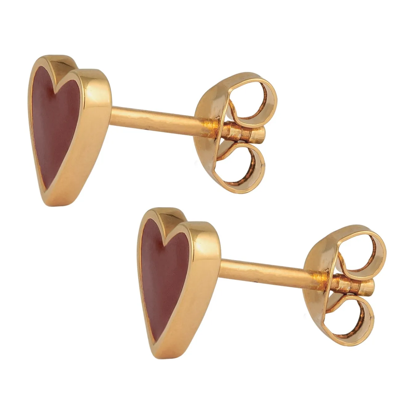 Elli "Ohrstecker Herz | Emaille (Rot)< Vergoldet|Symbol-schmuck