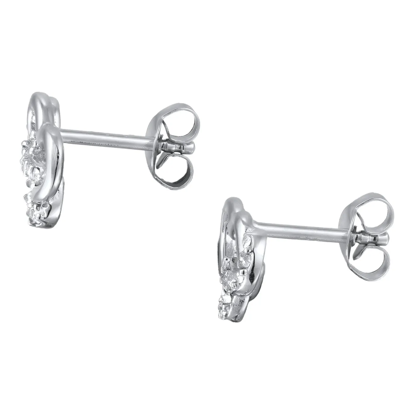 Elli "Ohrstecker Herz | Glas Kristalle (Weiß)< Vergoldet|Symbol-schmuck