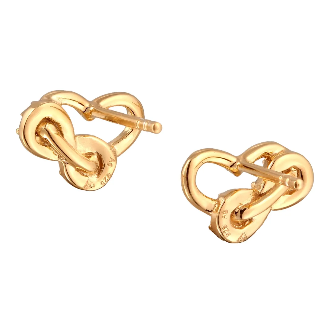 Elli "Ohrstecker Herz | Glas Kristalle (Weiß)< Vergoldet|Symbol-schmuck