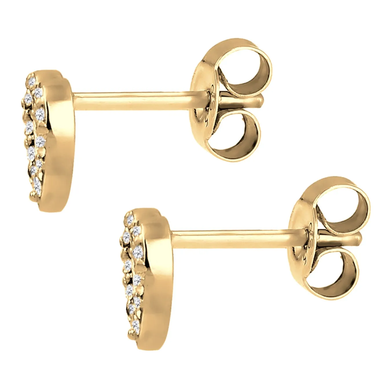 Elli "Ohrstecker Herz | Glas Kristalle (Weiß)< Vergoldet|Symbol-schmuck
