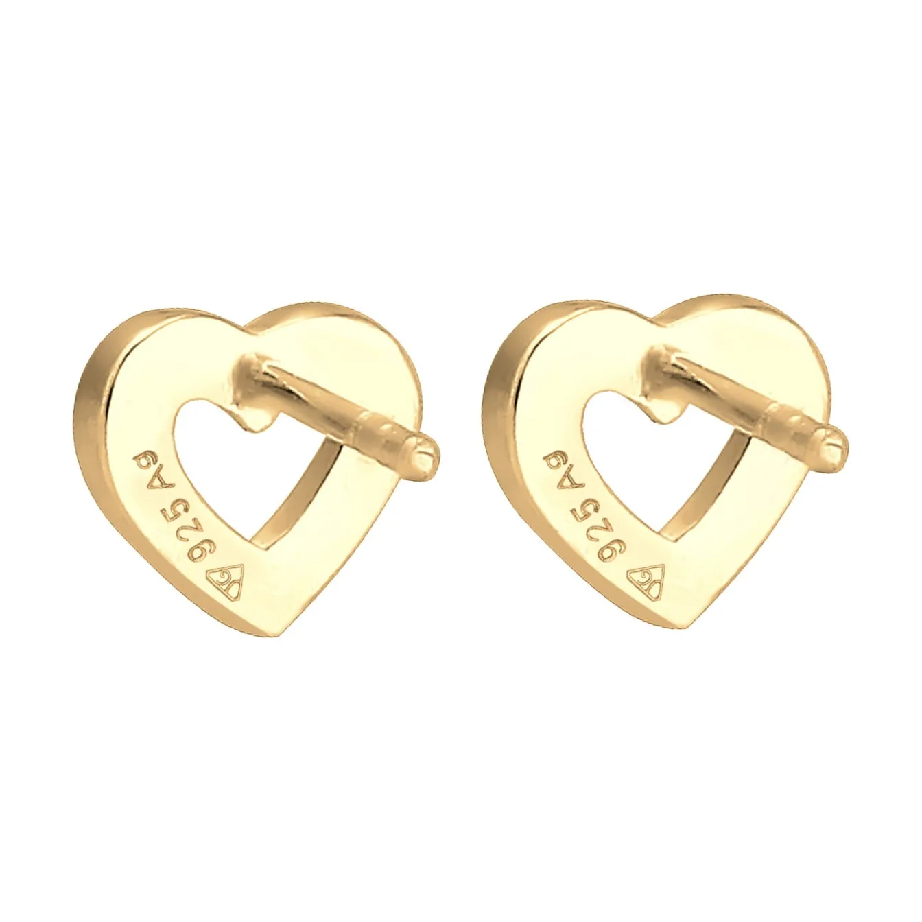 Elli "Ohrstecker Herz | Glas Kristalle (Weiß)< Vergoldet|Symbol-schmuck