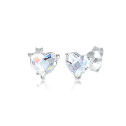 Elli "Ohrstecker Herz | Kristall (Weiß)< Symbol-schmuck|Herz-schmuck