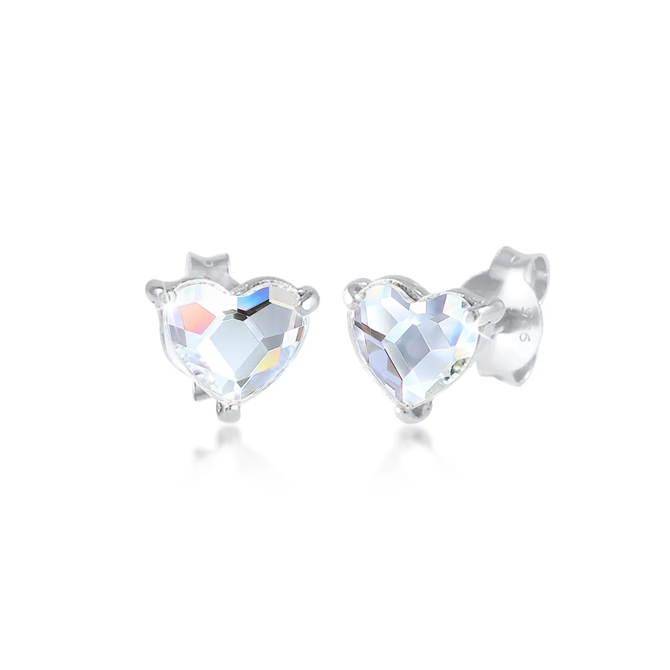 Elli "Ohrstecker Herz | Kristall (Weiß)< Symbol-schmuck|Herz-schmuck