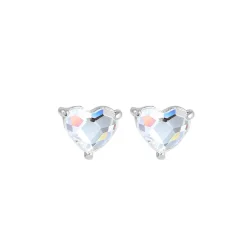 Elli "Ohrstecker Herz | Kristall (Weiß)< Symbol-schmuck|Herz-schmuck