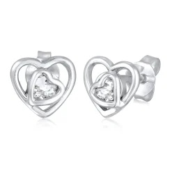 Elli "Ohrstecker Herz | Kristall (Weiß)< Symbol-schmuck|Herz-schmuck