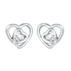 Elli "Ohrstecker Herz | Kristall (Weiß)< Symbol-schmuck|Herz-schmuck